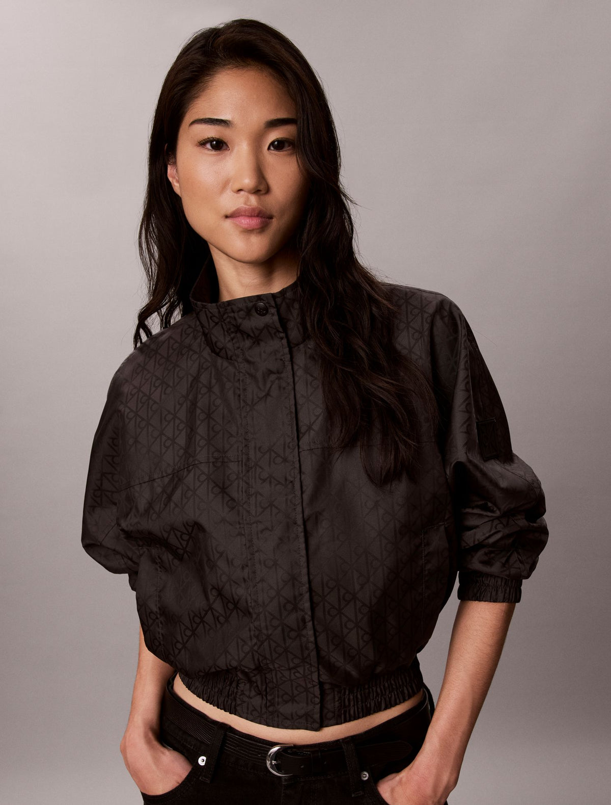 Emblem Logo Jacquard Windbreaker - Calvin Klein Women