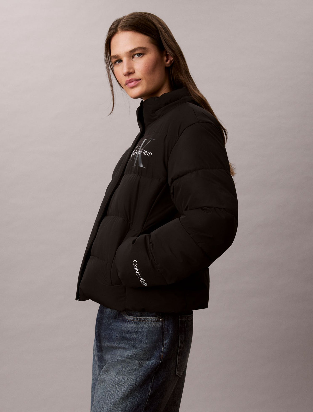 Matte Monologo Puffer Jacket - Calvin Klein Women