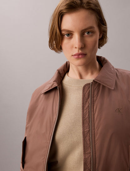 Padded Nylon Bomber Jacket - Calvin Klein Women