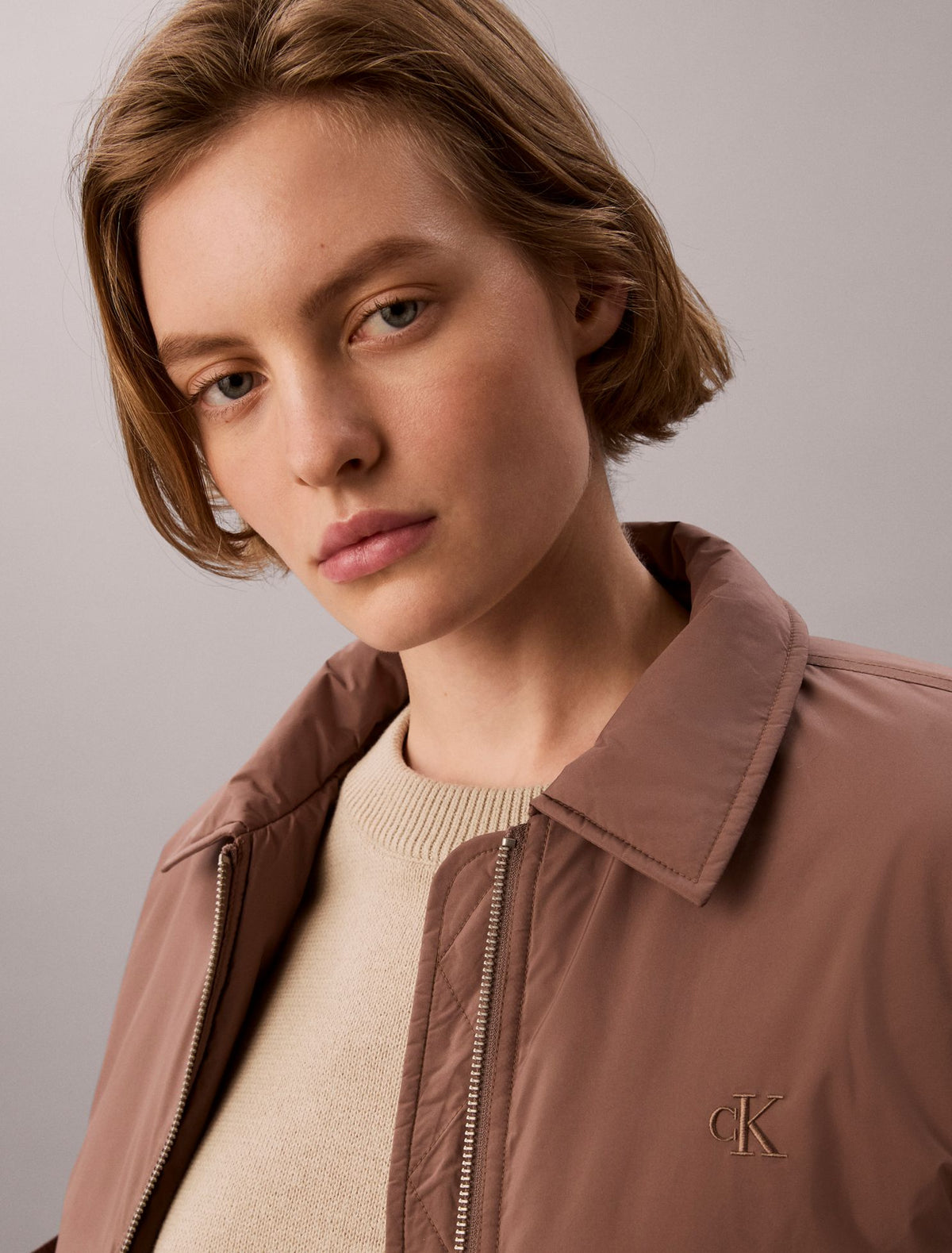 Padded Nylon Bomber Jacket - Calvin Klein Women