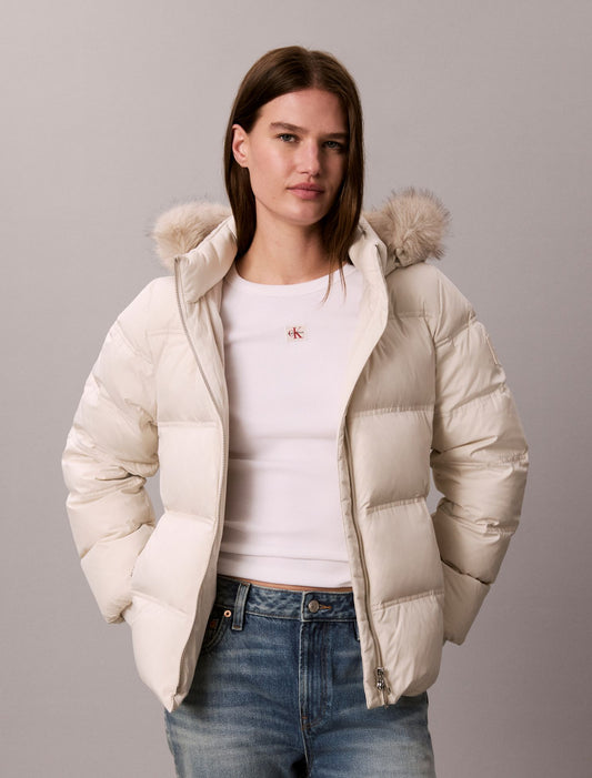 Matte Belted Short Puffer Jacket - Calvin Klein Women