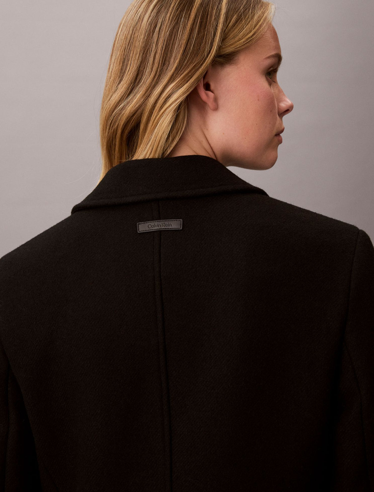 Tailored Wool Blend Single Breasted Coat - Calvin Klein Women