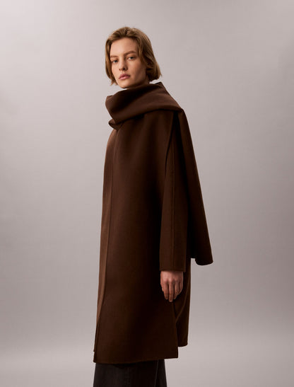 Wool Blend Scarf Coat - Calvin Klein Women