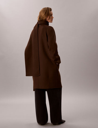 Wool Blend Scarf Coat - Calvin Klein Women