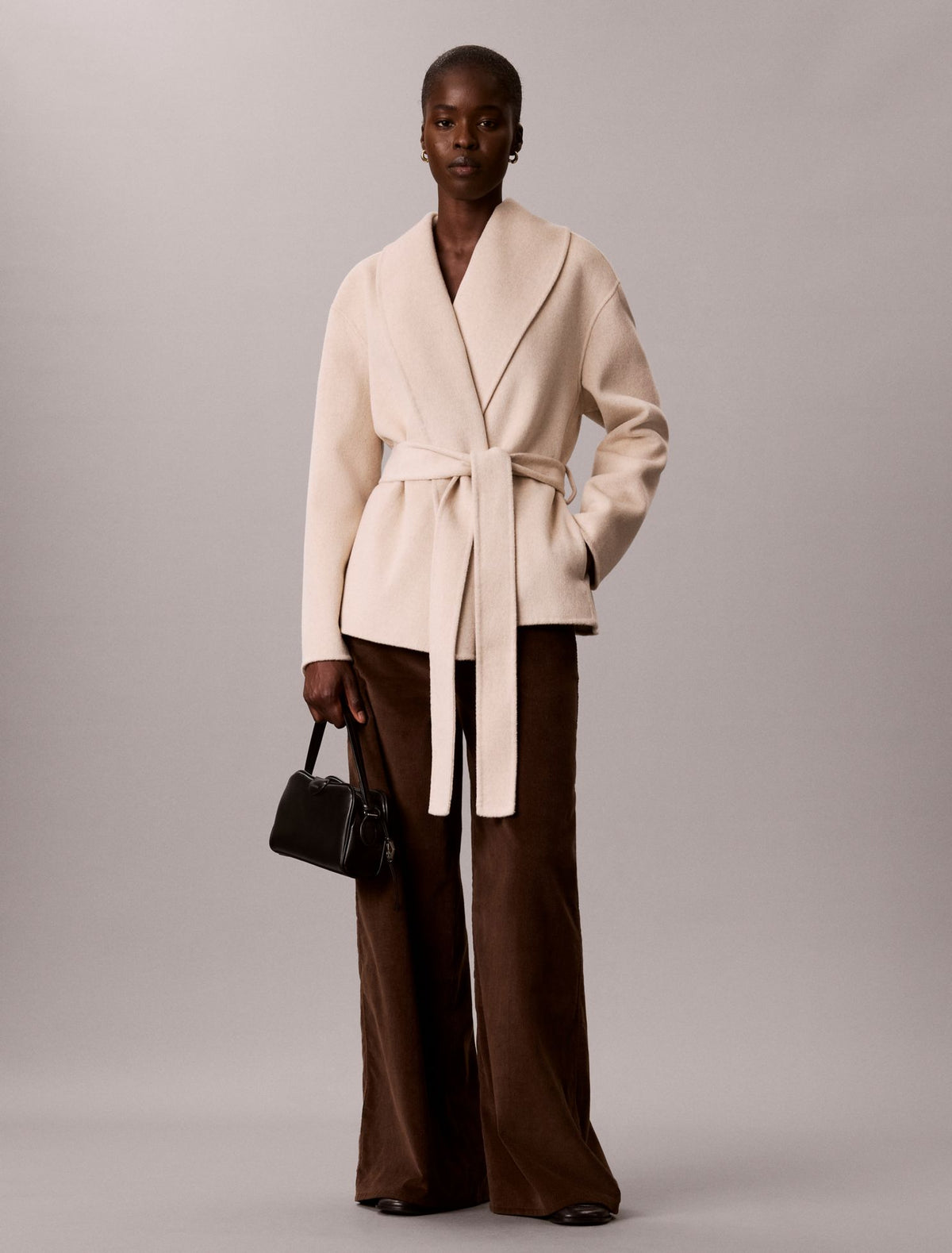Shawl Wool Blend Hip Coat - Calvin Klein Women