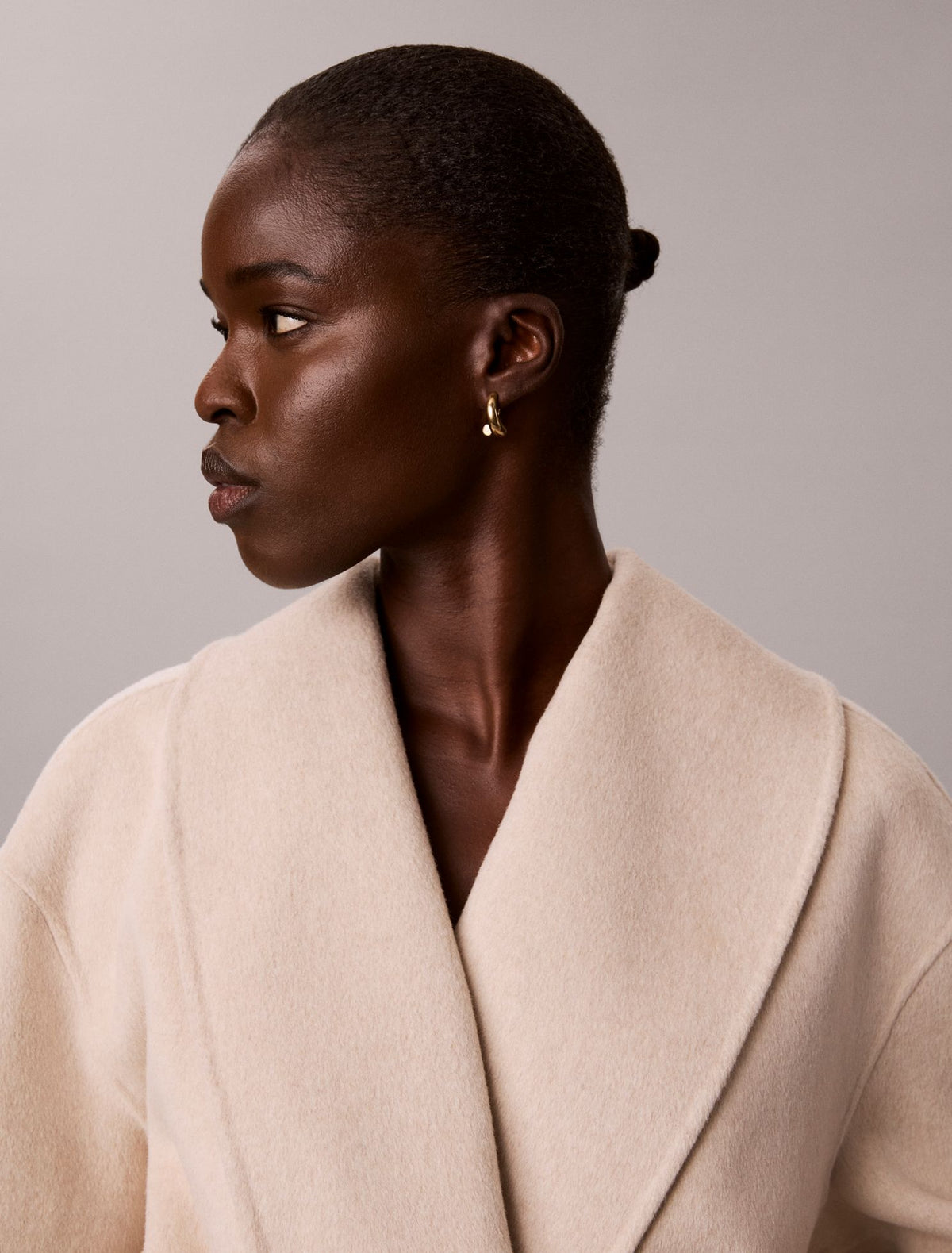 Shawl Wool Blend Hip Coat - Calvin Klein Women