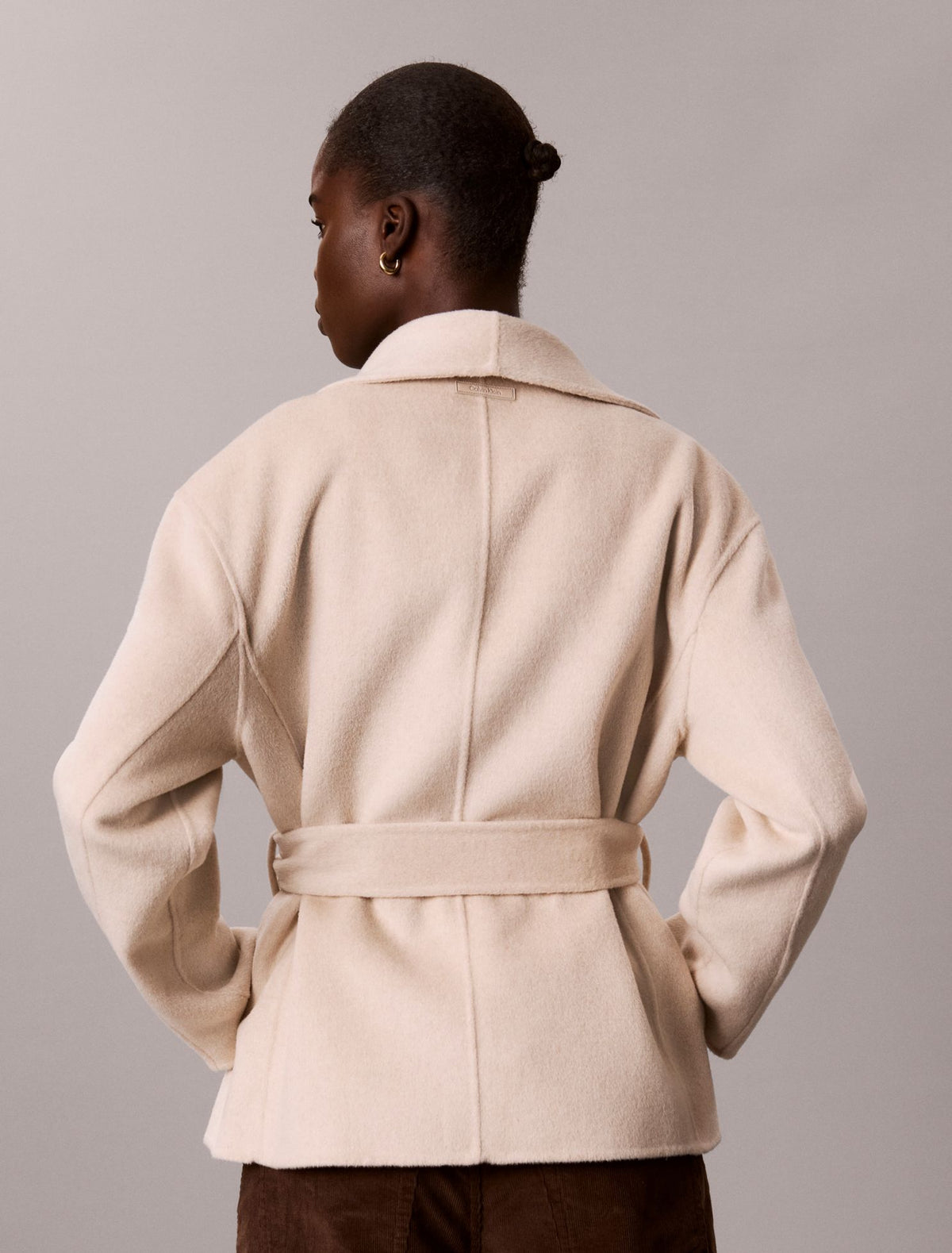 Shawl Wool Blend Hip Coat - Calvin Klein Women