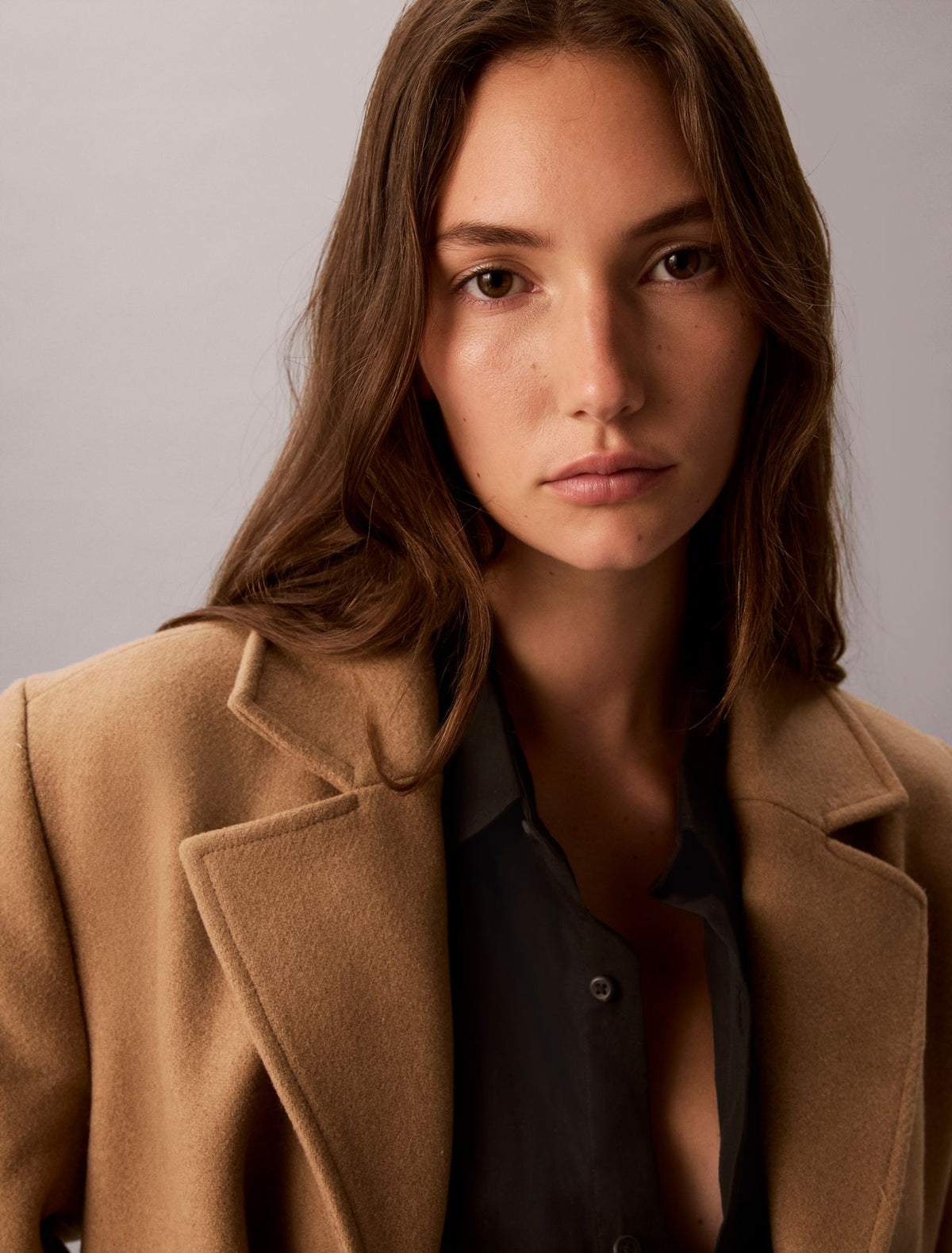 Wool Blend Tailored Coat - Calvin Klein Women