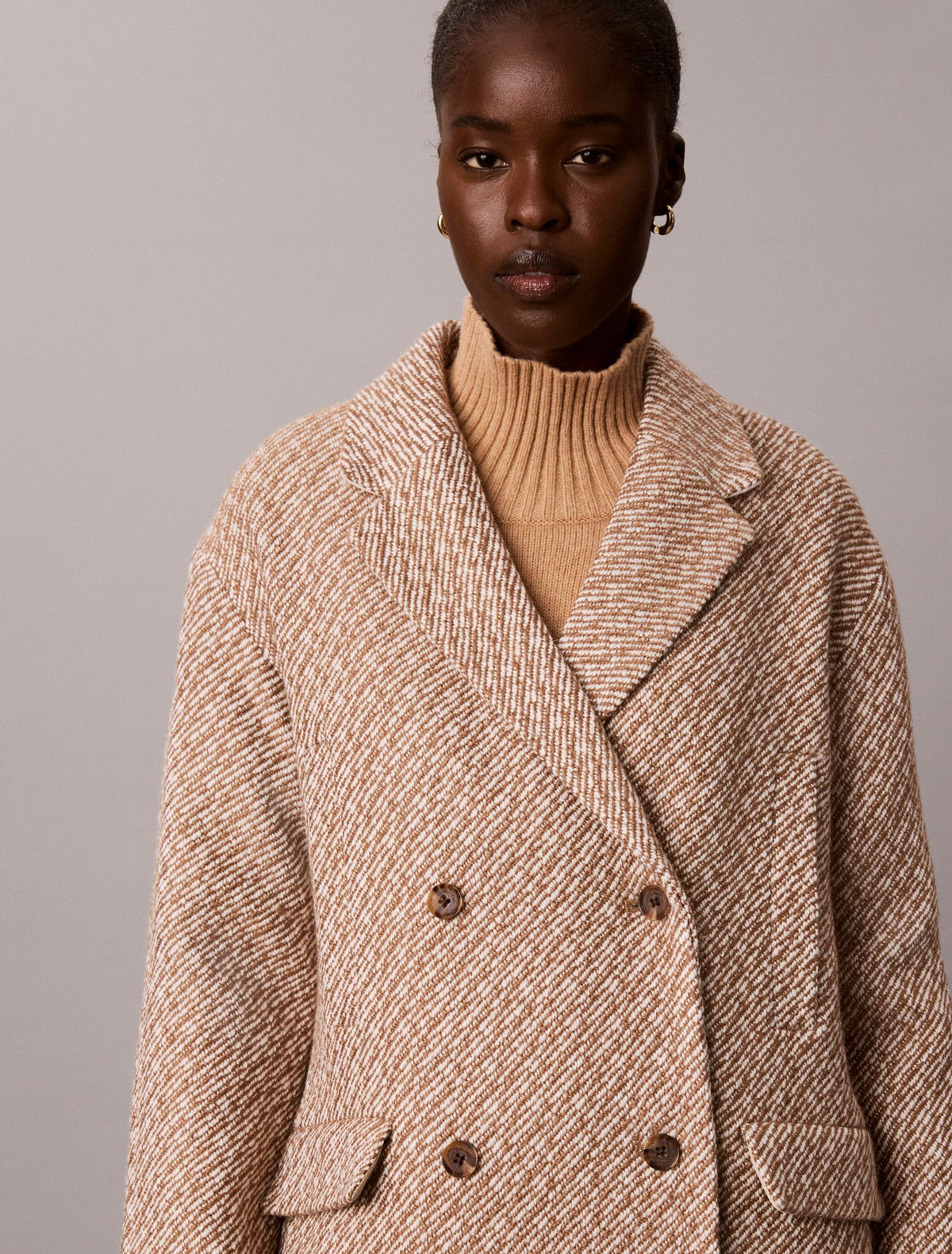 Relaxed Wool Blend Peacoat - Calvin Klein Women