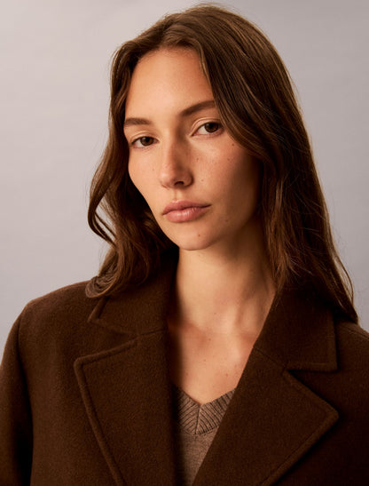 Wool Blend Tailored Coat - Calvin Klein Women