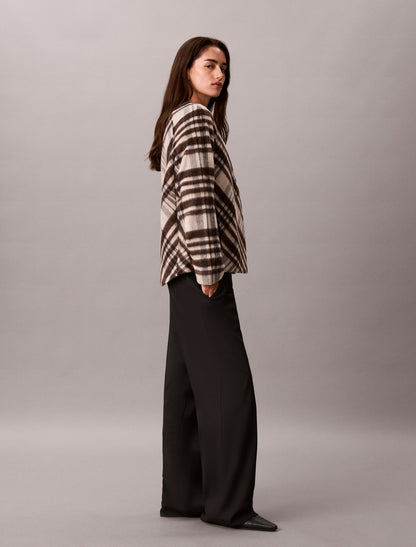 Mohair Plaid Cardigan Jacket - Calvin Klein Women