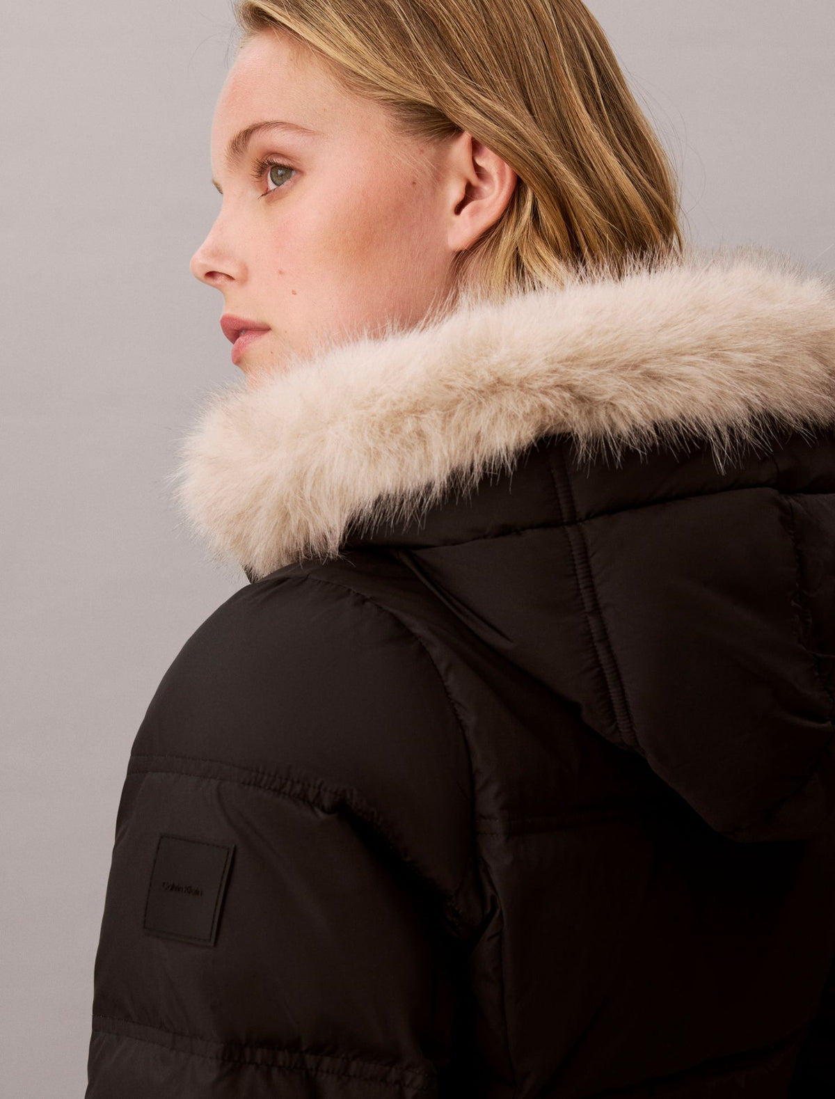 Matte Belted Short Puffer Jacket - Calvin Klein Women