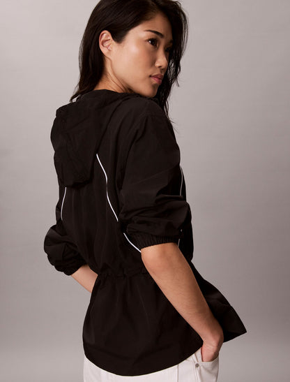 Lightweight Cinch Waist Windbreaker Jacket - Calvin Klein Women