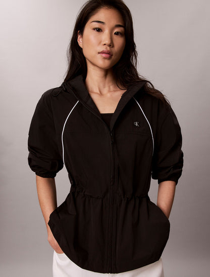 Lightweight Cinch Waist Windbreaker Jacket - Calvin Klein Women