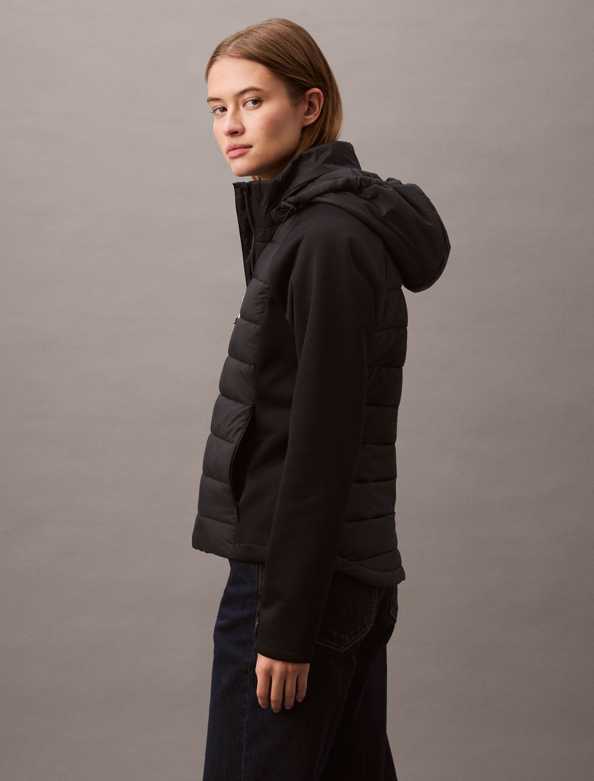 Mixed Media Puffer Jacket - Calvin Klein Women