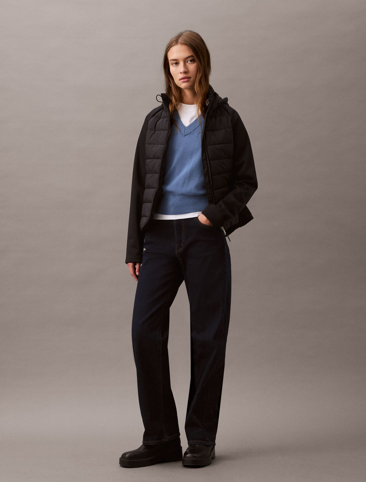 Mixed Media Puffer Jacket - Calvin Klein Women