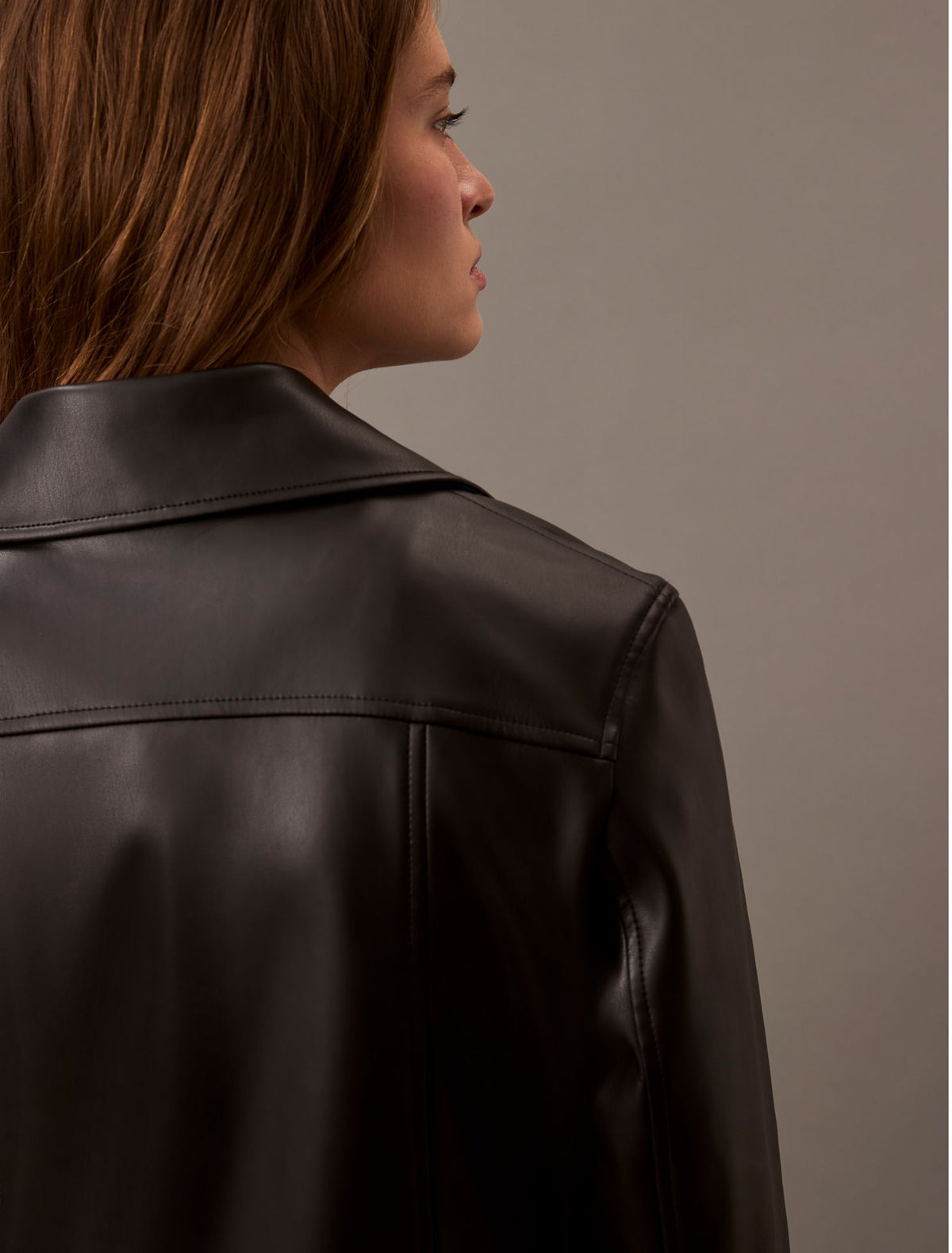 Faux Leather Moto Jacket - Calvin Klein Women