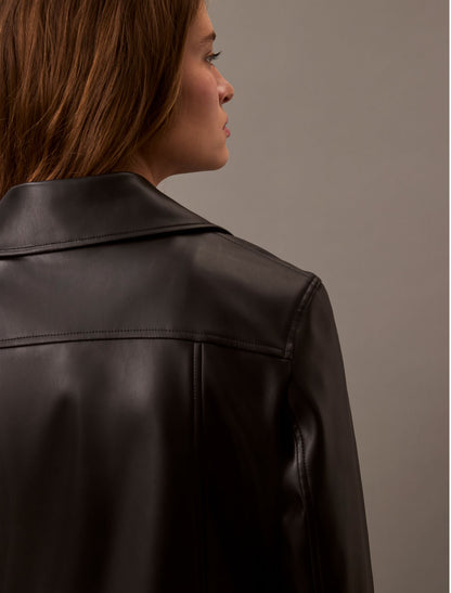 Faux Leather Moto Jacket - Calvin Klein Women