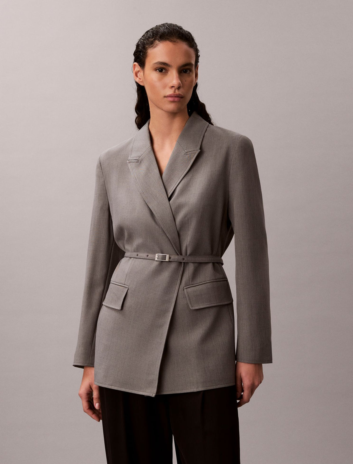 Stretch Belted Blazer - Calvin Klein Women