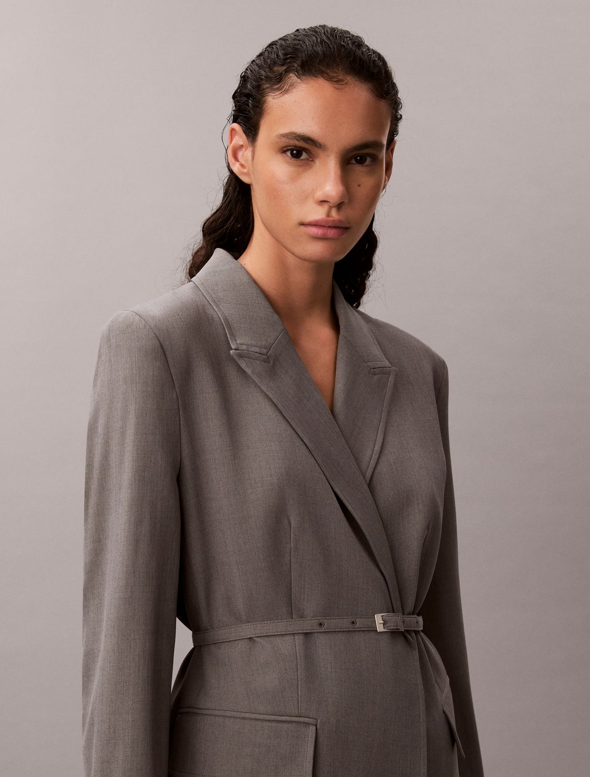 Stretch Belted Blazer - Calvin Klein Women