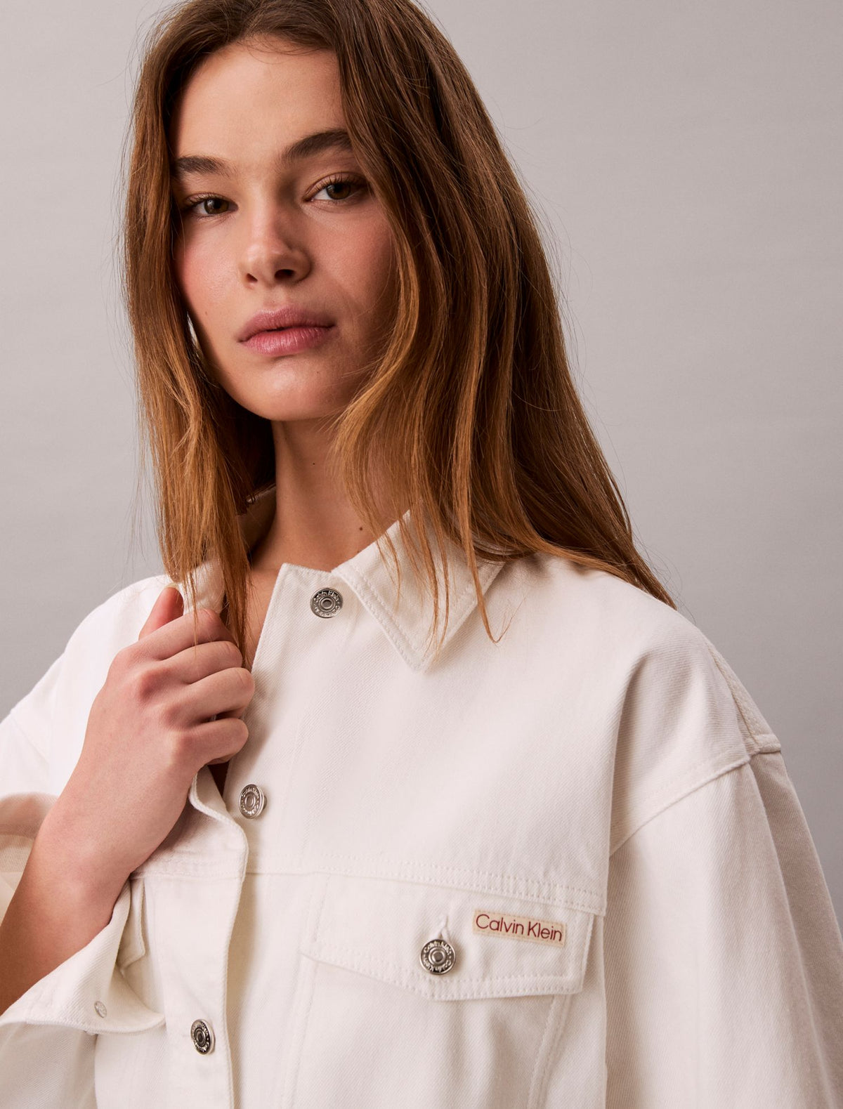 Denim Cinched Belted Jacket - Calvin Klein Women