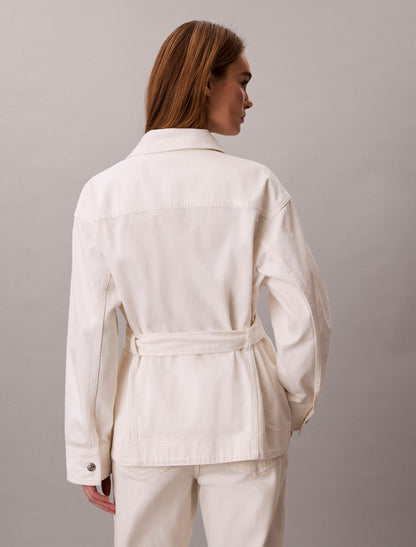 Denim Cinched Belted Jacket - Calvin Klein Women