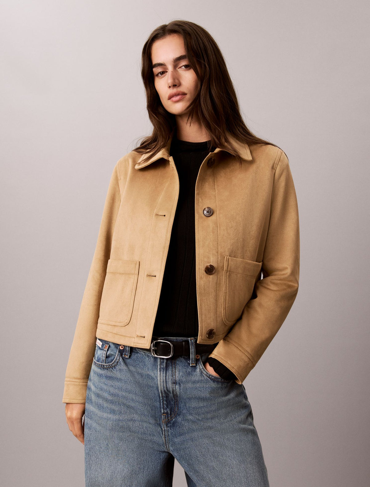 Faux Suede Jacket - Calvin Klein Women