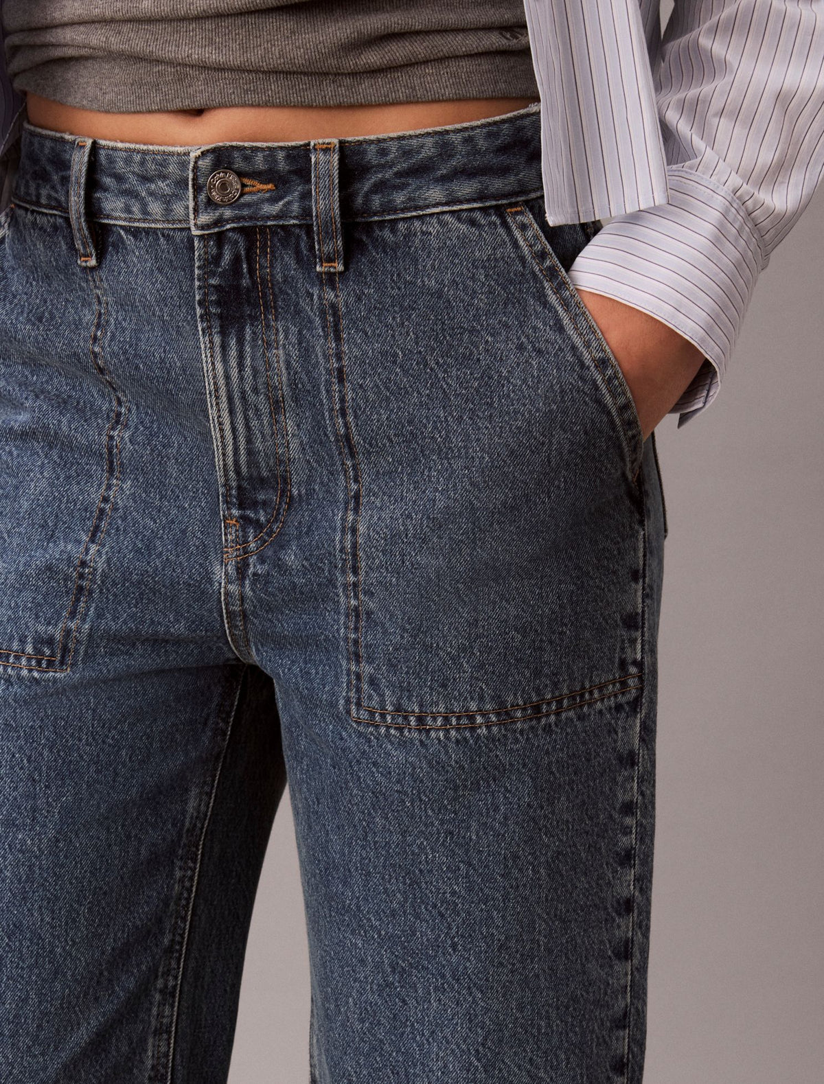 High Rise Loose Utility Jeans - Calvin Klein Women