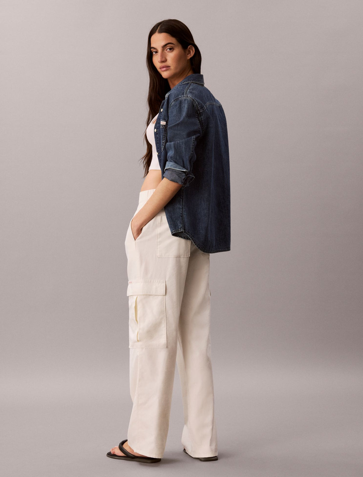 Soft Twill Cargo Pants - Calvin Klein Women
