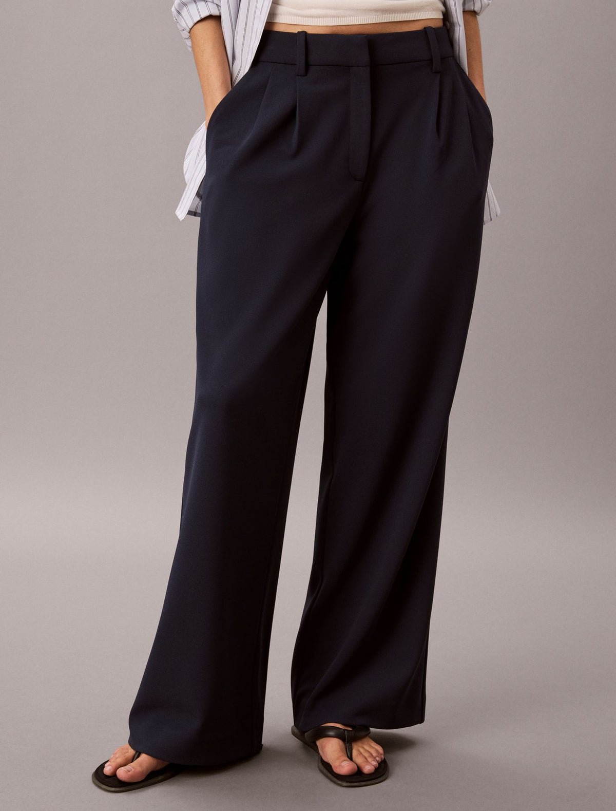 Stretch Crepe Trousers - Calvin Klein Women