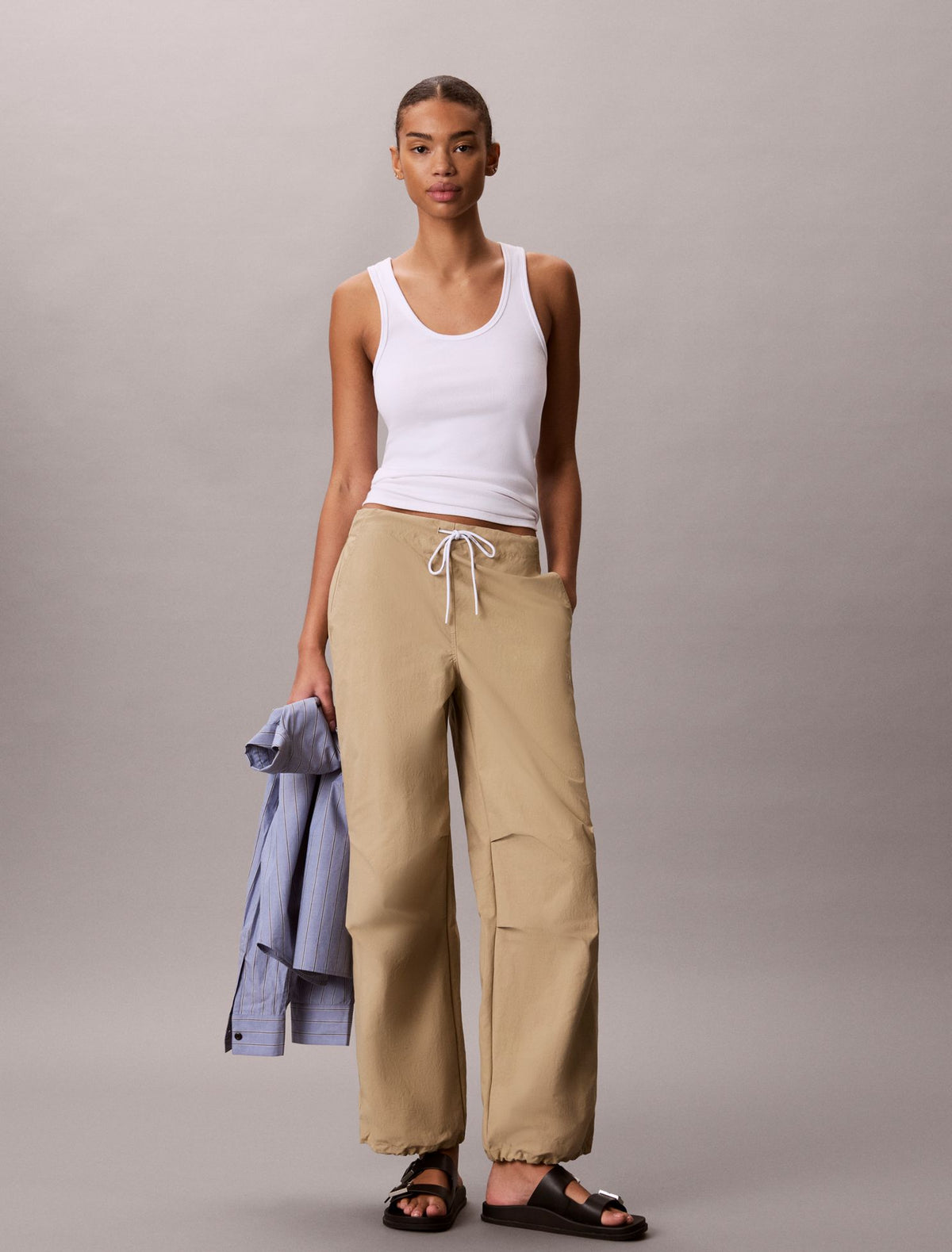 Crinkle Nylon Pants - Calvin Klein Women
