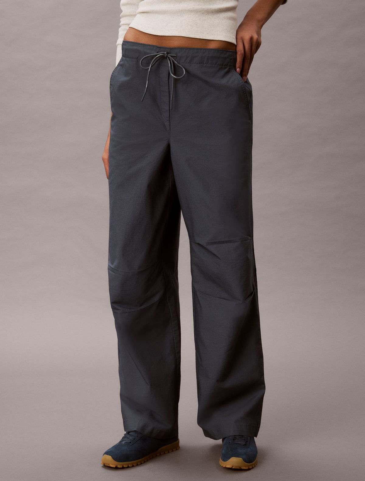 Cotton Ripstop Pull-On Pants - Calvin Klein Women