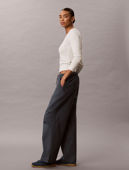 Cotton Ripstop Pull-On Pants - Calvin Klein Women