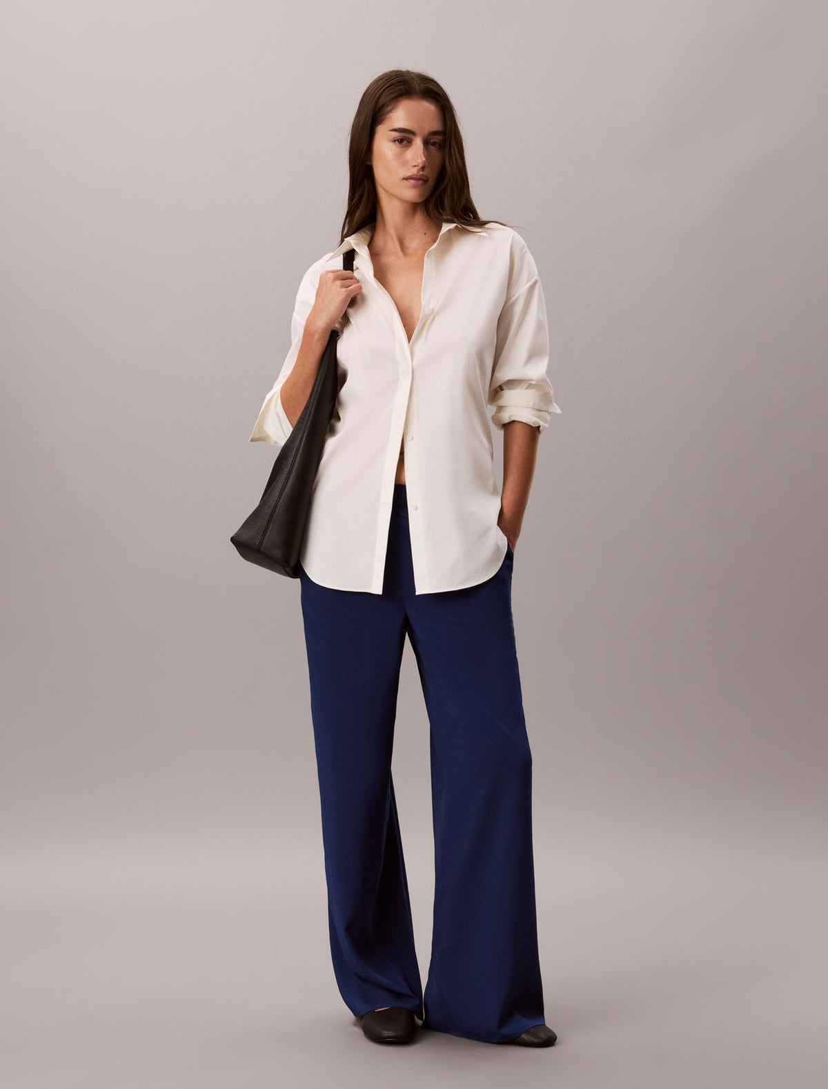 Wide Leg Pull-On Pants - Calvin Klein Women