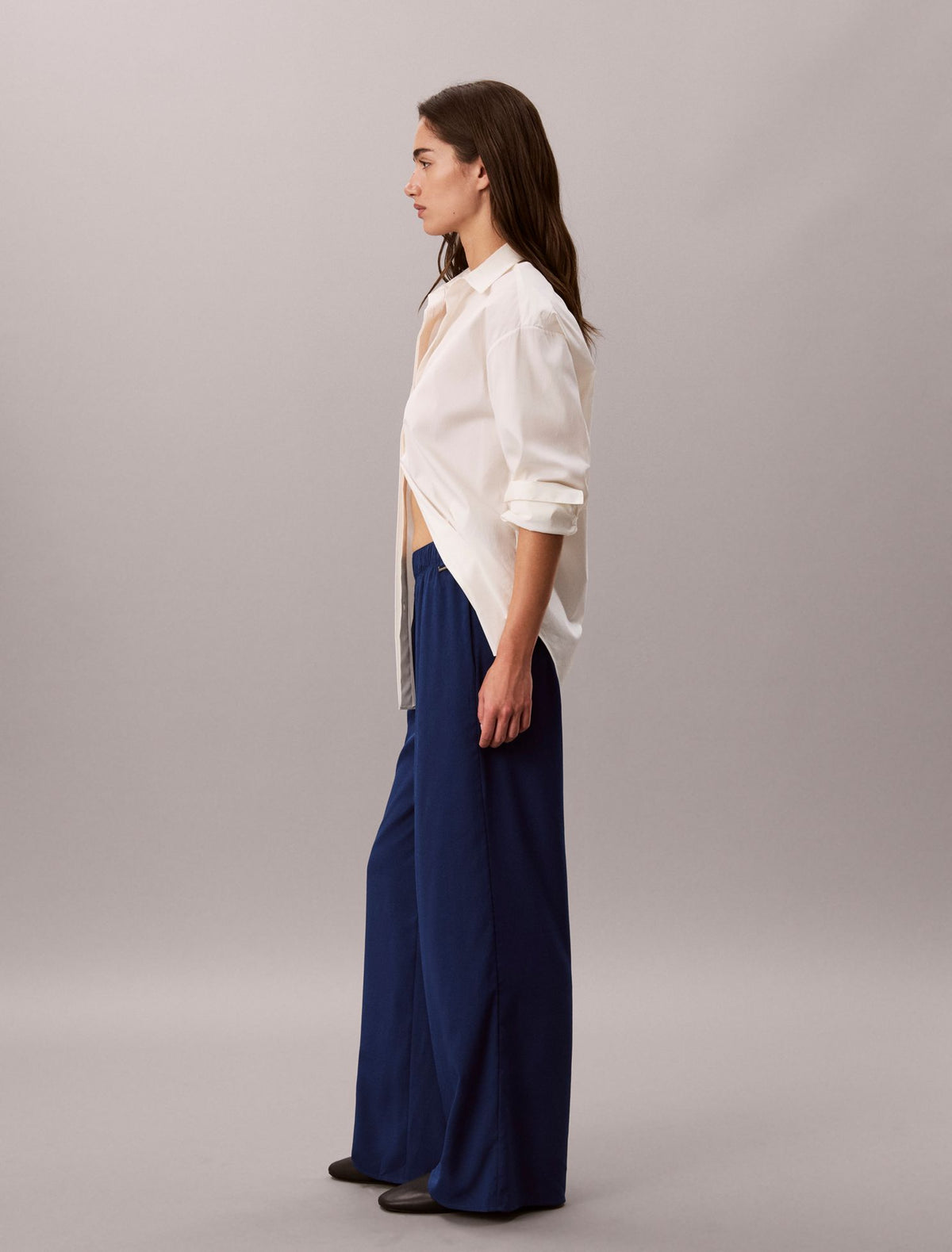 Wide Leg Pull-On Pants - Calvin Klein Women