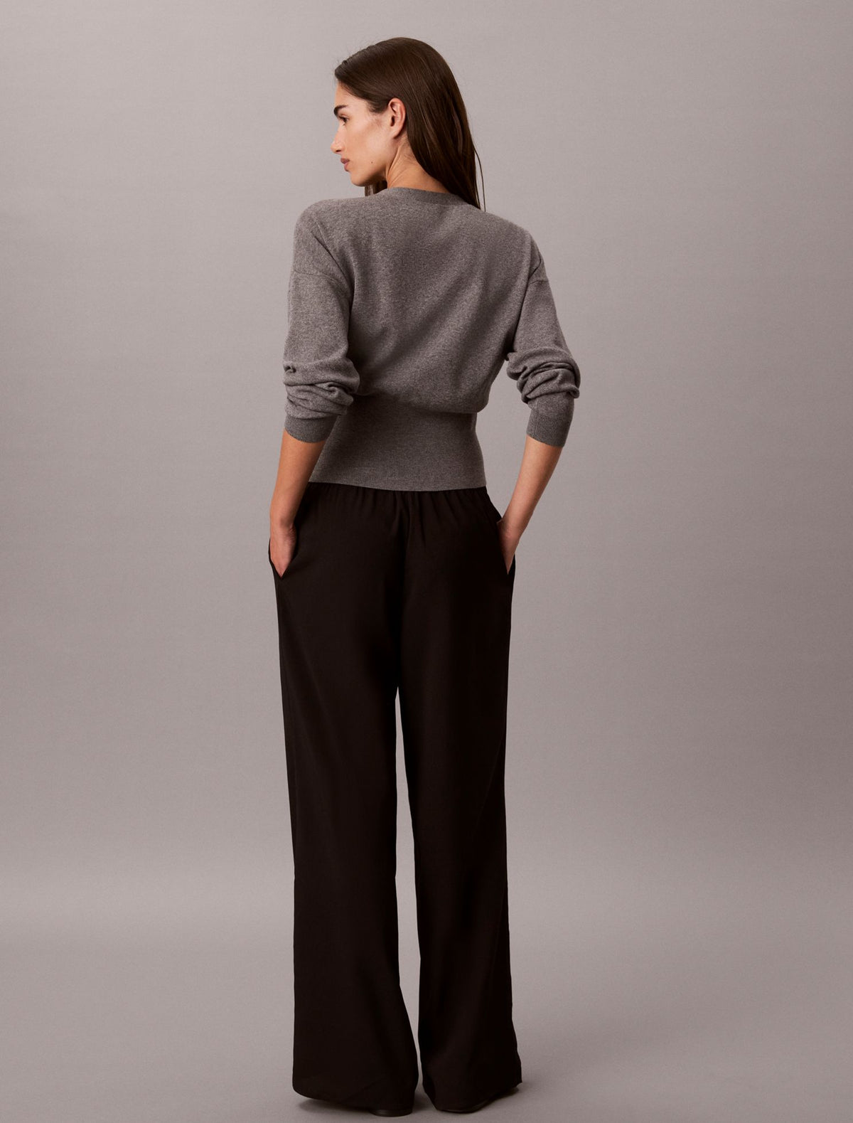 Wide Leg Pull-On Pants - Calvin Klein Women