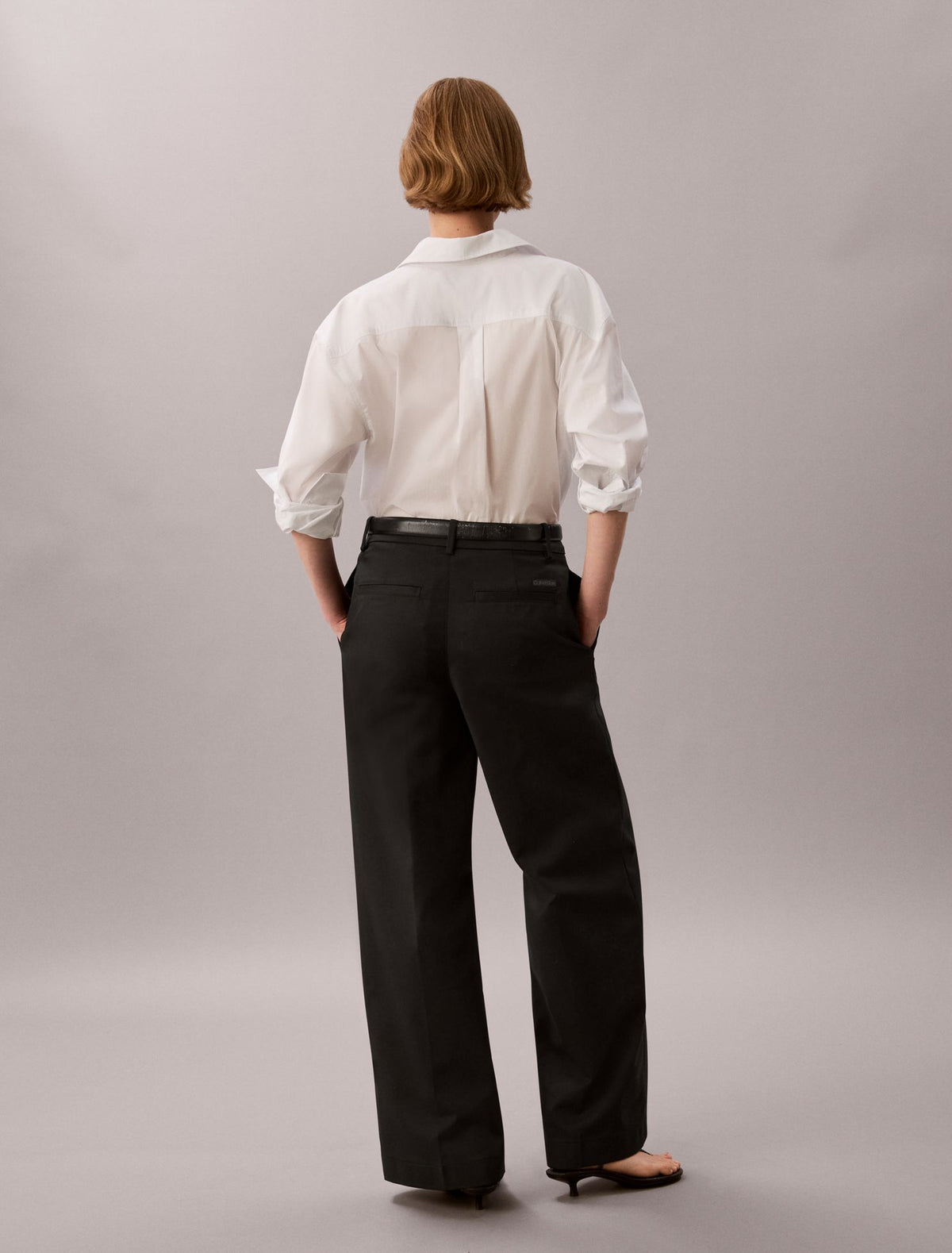 Chino Wide Leg Pants - Calvin Klein Women