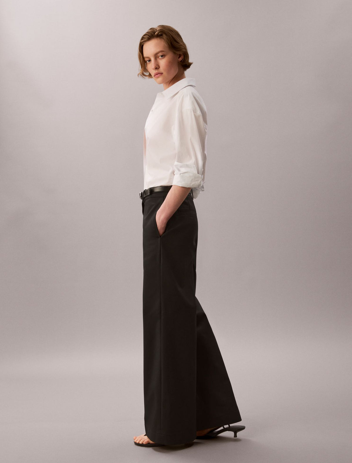 Chino Wide Leg Pants - Calvin Klein Women