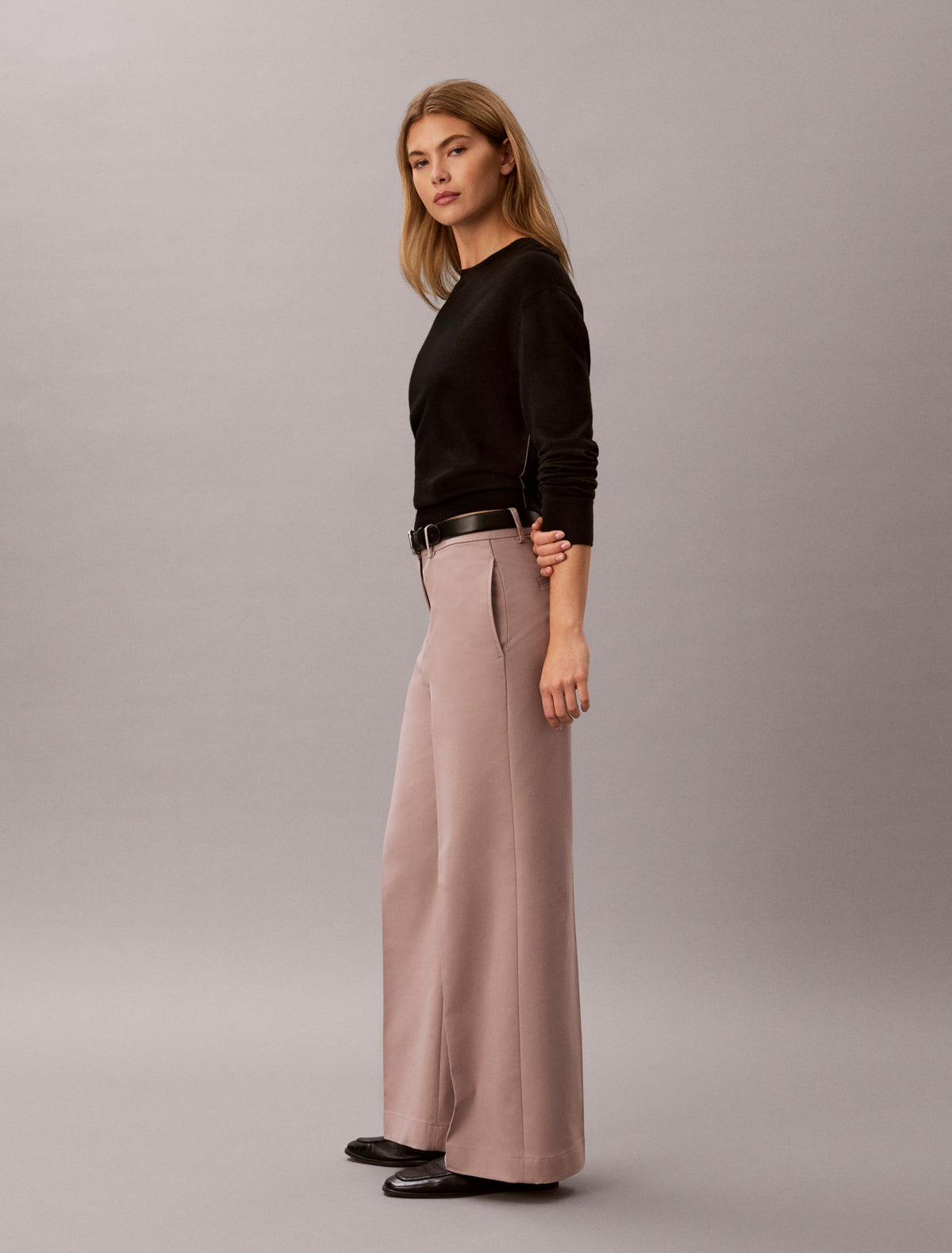 Chino Wide Leg Pants - Calvin Klein Women