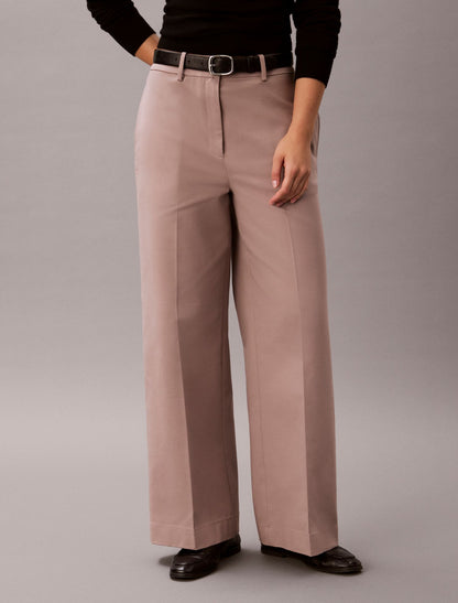 Chino Wide Leg Pants - Calvin Klein Women