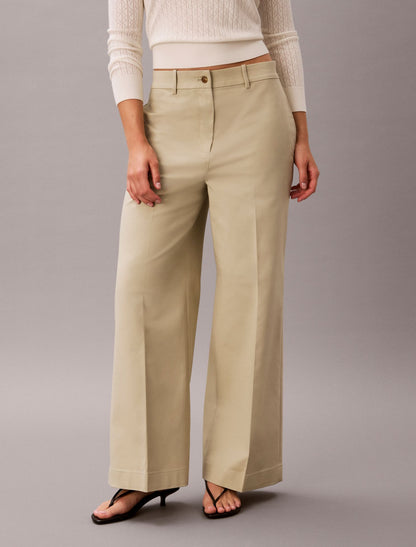 Chino Wide Leg Pants - Calvin Klein Women