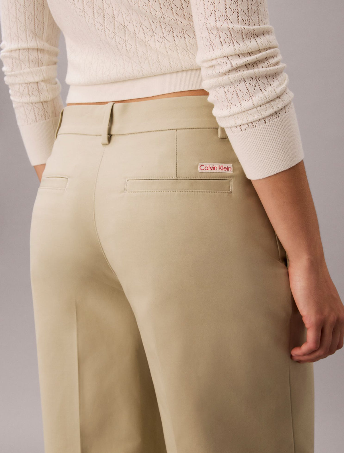 Chino Wide Leg Pants - Calvin Klein Women