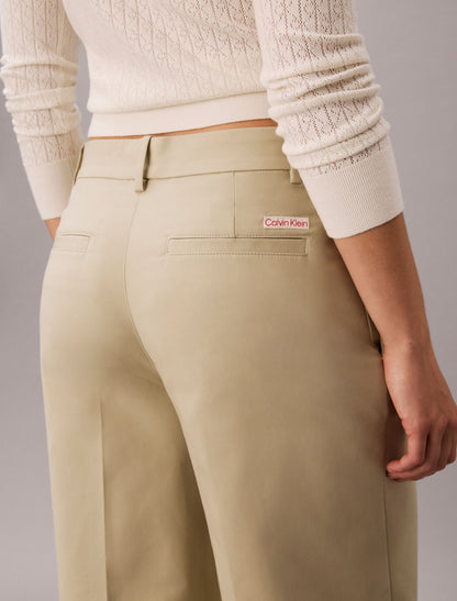 Chino Wide Leg Pants - Calvin Klein Women