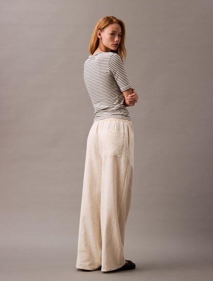 Linen Cotton Drawstring Pants - Calvin Klein Women