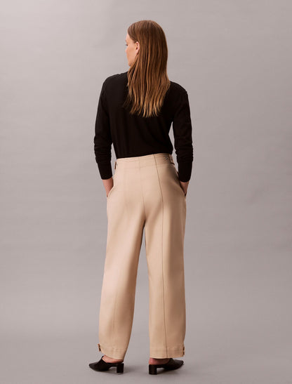 Adjustable Wide Leg Chino Pants - Calvin Klein Women