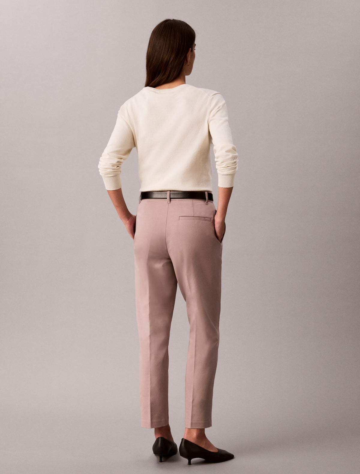 Cotton Stretch Straight Fit Chino Pants - Calvin Klein Women