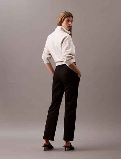 Cotton Stretch Straight Fit Chino Pants - Calvin Klein Women