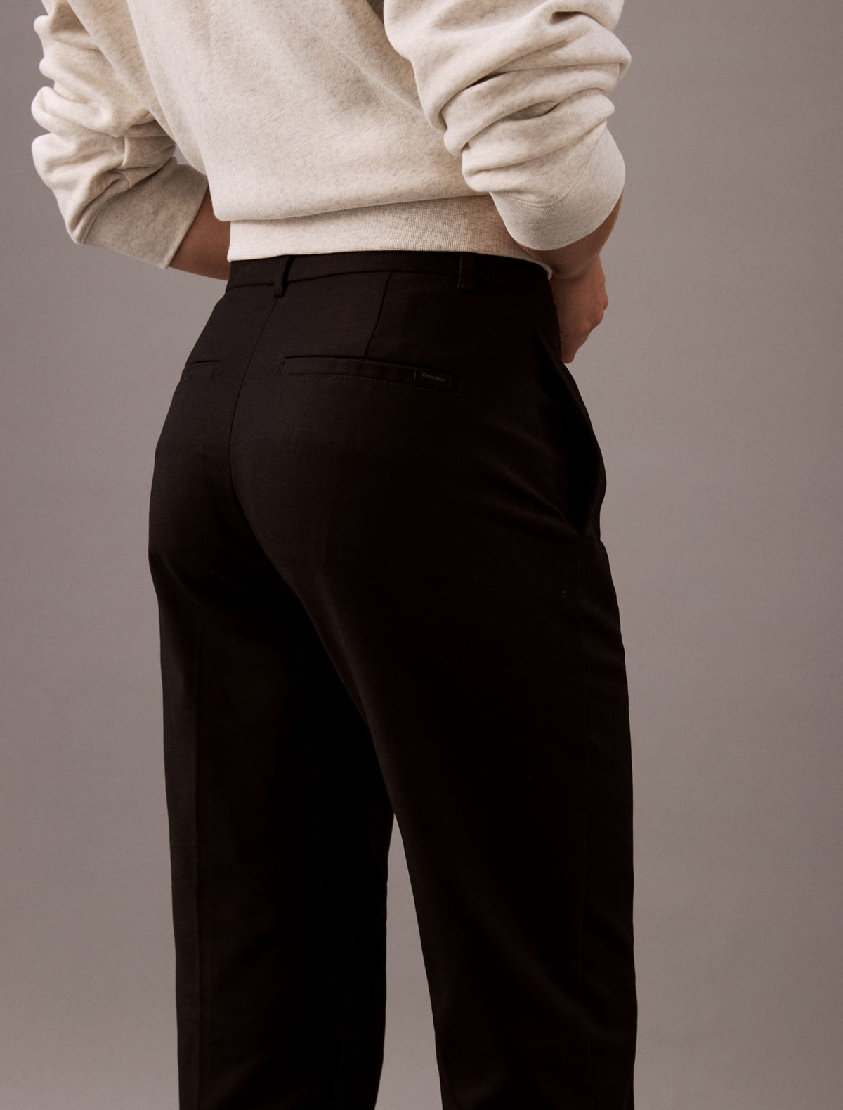 Cotton Stretch Straight Fit Chino Pants - Calvin Klein Women