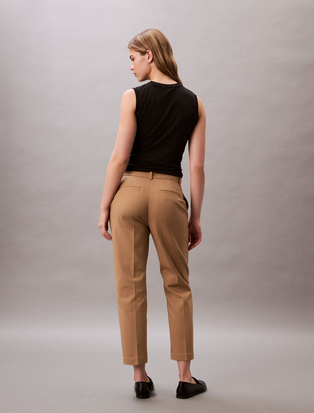 Cotton Stretch Straight Fit Chino Pants - Calvin Klein Women