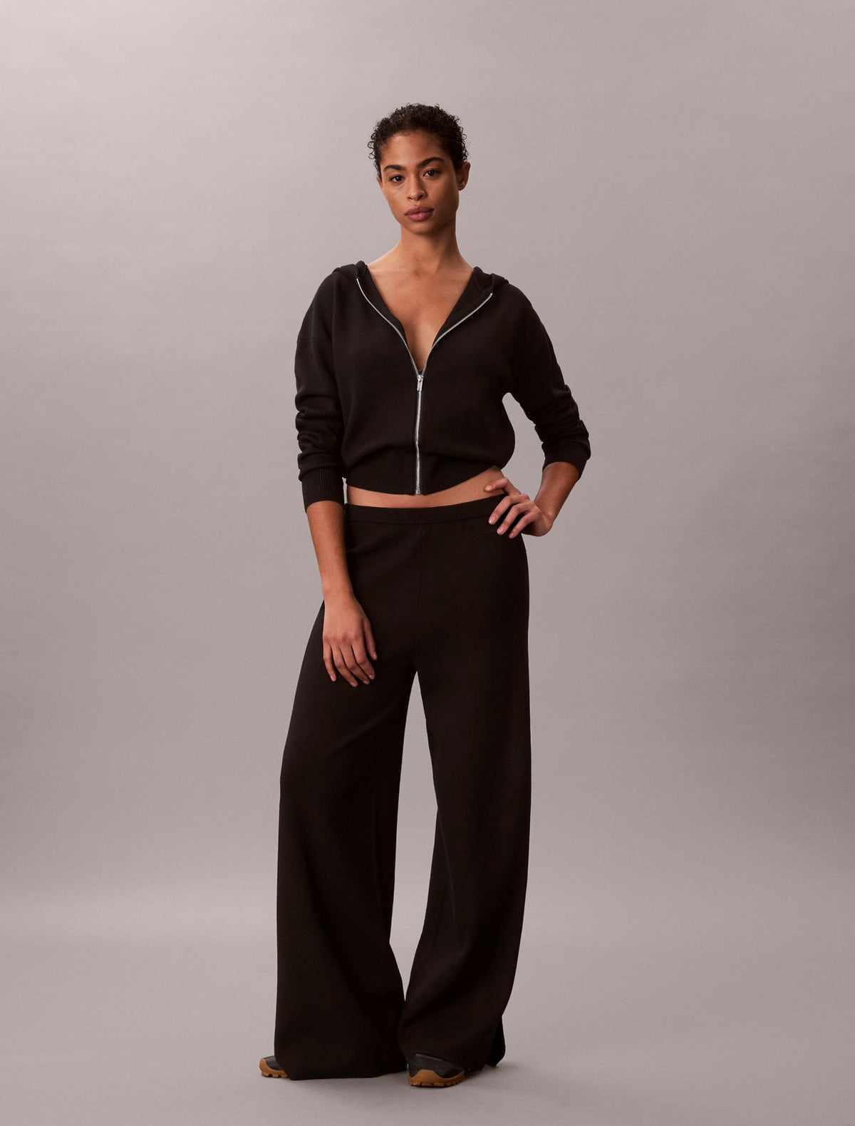 Relaxed Knit Wide Leg Pants - Calvin Klein Women